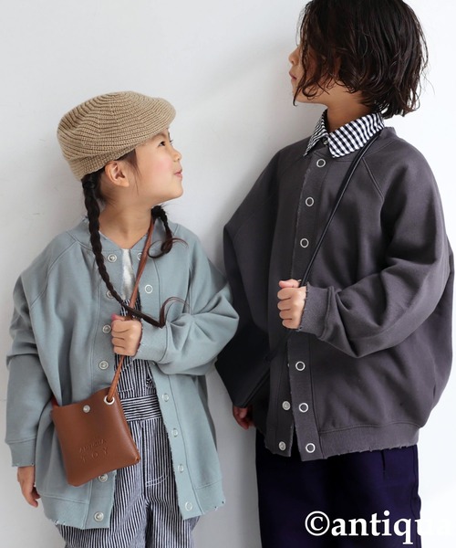 antiqua（アンティカ）の「裏毛コクーンカーディガン（カーディガン/ボレロ・キッズ・アッシュグレー/アイボリー/ブルー系その他・3/4/5/6）」の21枚目の写真