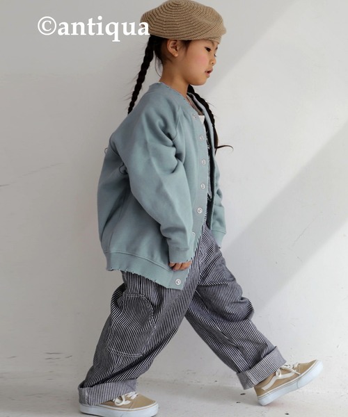 antiqua（アンティカ）の「裏毛コクーンカーディガン（カーディガン/ボレロ・キッズ・アッシュグレー/アイボリー/ブルー系その他・3/4/5/6）」の15枚目の写真