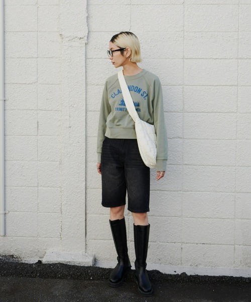 Auntie Rosa Holiday（アンティローザホリデー）の「グラフィックショートクルースウェット（スウェット・レディース・グレー/オフホワイト/ライトブルー/ライトグリーン・FREE）」の10枚目の写真