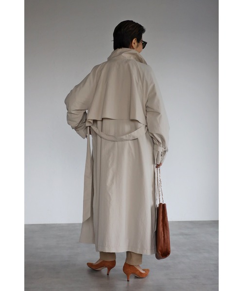 Bonjour Sagan（ボンジュールサガン）の「スタンドカラートレンチコート（トレンチコート・レディース・アイボリー/ベージュ/ブラック/カーキ/モカ・FREE）」の13枚目の写真