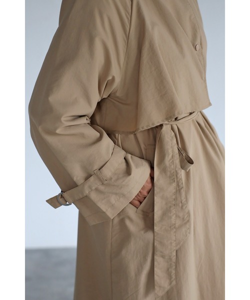 Bonjour Sagan（ボンジュールサガン）の「スタンドカラートレンチコート（トレンチコート・レディース・アイボリー/ベージュ/ブラック/カーキ/モカ・FREE）」の8枚目の写真