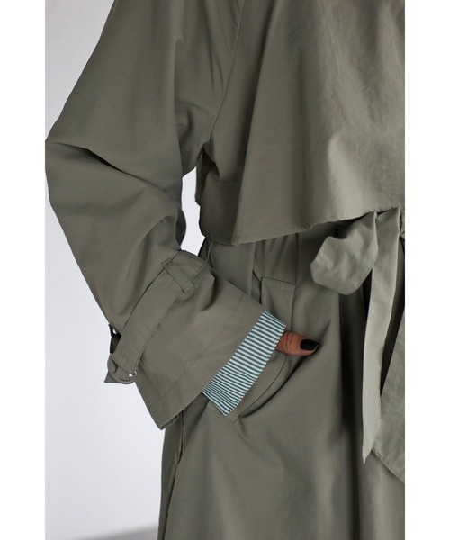 Bonjour Sagan（ボンジュールサガン）の「スタンドカラートレンチコート（トレンチコート・レディース・アイボリー/ベージュ/ブラック/カーキ/モカ・FREE）」の19枚目の写真