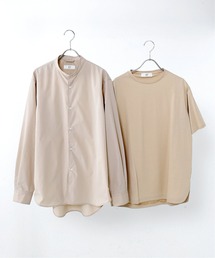 417 EDIFICE | ◆【WEB限定】【シャツ+カットソーの2点セット】ノーカラーシャツ / Tシャツ(シャツ/ブラウス)