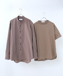 417 EDIFICE | ◆【WEB限定】【シャツ+カットソーの2点セット】ノーカラーシャツ / Tシャツ(シャツ/ブラウス)