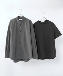 417 EDIFICE | ◆【WEB限定】【シャツ+カットソーの2点セット】ノーカラーシャツ / Tシャツ(シャツ/ブラウス)