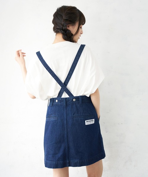 MILK サスペンダー Middy スカート ※ハンガーなし MILK デニムスカート サスペンダー Middy スカート : ZOZOTOWN