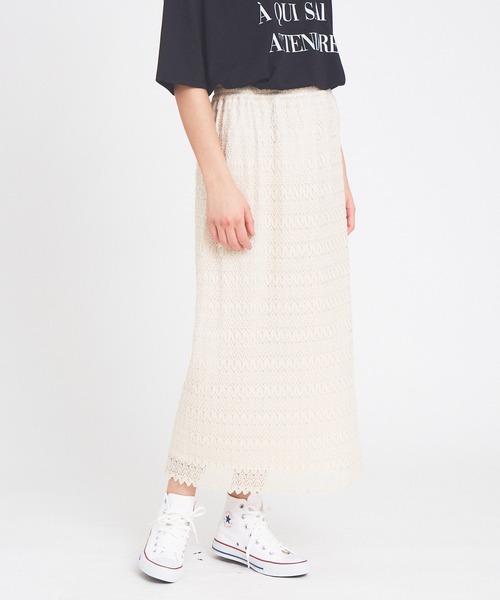 abahouse mavie(アバハウスマヴィ)の「レースタイトスカート(スカート・レディース・ブラック/アイボリー・フリー)」の1枚目の写真