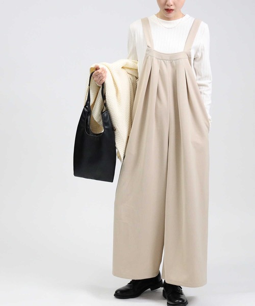 HONEYSUCKLE ROSE（ハニーサックルローズ）の「【HONEYSUCKLE ROSE】タックサロペット／セットアイテム（サロペット/オーバーオール・レディース・ブラック/ベージュ/グリーン・L/M）」の15枚目の写真