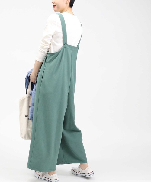 HONEYSUCKLE ROSE（ハニーサックルローズ）の「【HONEYSUCKLE ROSE】タックサロペット／セットアイテム（サロペット/オーバーオール・レディース・ブラック/ベージュ/グリーン・L/M）」の12枚目の写真