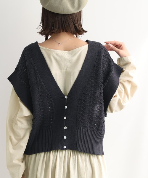 osharewalker（オシャレウォーカー）の「【廃盤】『2way透かし編みニットベスト』（ベスト・レディース・ネイビー/グレー/アイボリー・FREE）」の20枚目の写真