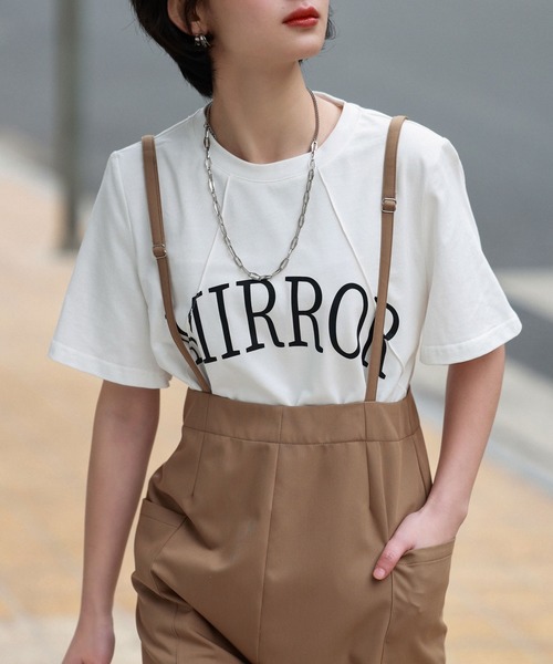 SAISON DE PAPILLON(セゾンドパピヨン)の「【コットン100%】ビッグロゴデザインオーバーサイズTシャツ(Tシャツ/カットソー・レディース・グリーン/ホワイト/ラベンダー/ブラック・S/L/M)」の10枚目の写真