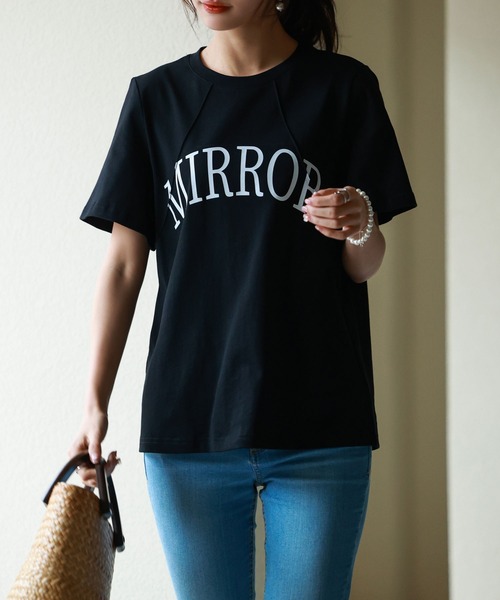 SAISON DE PAPILLON(セゾンドパピヨン)の「【コットン100%】ビッグロゴデザインオーバーサイズTシャツ(Tシャツ/カットソー・レディース・グリーン/ホワイト/ラベンダー/ブラック・S/L/M)」の20枚目の写真