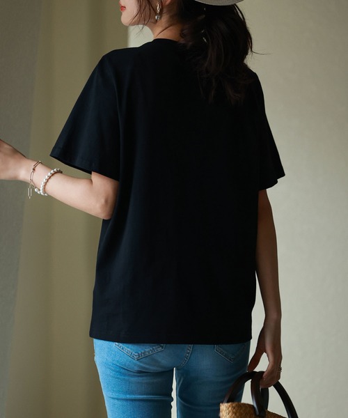 SAISON DE PAPILLON(セゾンドパピヨン)の「【コットン100%】ビッグロゴデザインオーバーサイズTシャツ(Tシャツ/カットソー・レディース・グリーン/ホワイト/ラベンダー/ブラック・S/L/M)」の21枚目の写真