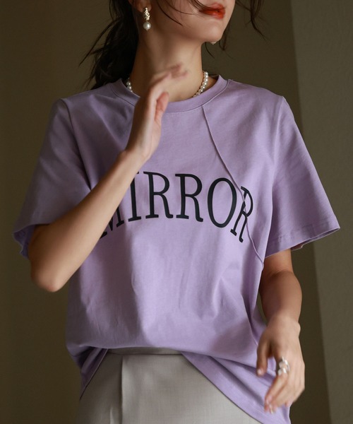 SAISON DE PAPILLON(セゾンドパピヨン)の「【コットン100%】ビッグロゴデザインオーバーサイズTシャツ(Tシャツ/カットソー・レディース・グリーン/ホワイト/ラベンダー/ブラック・S/L/M)」の22枚目の写真