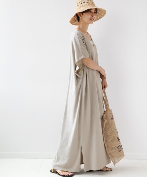 CAL．Berries（カルベリーズ）の「《追加》別注【CAL.Berries 】*Relume TRIBLEND V/N OP：ワンピース（ワンピース・レディース・ブラック/ライトグレー/カーキ・FREE）」の15枚目の写真