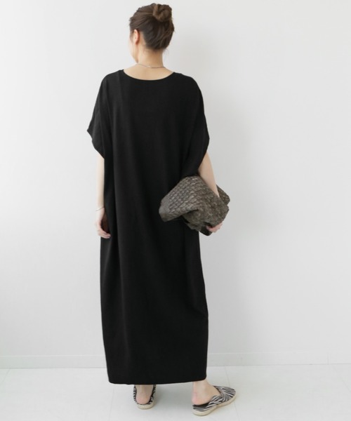 CAL．Berries（カルベリーズ）の「《追加》別注【CAL.Berries 】*Relume TRIBLEND V/N OP：ワンピース（ワンピース・レディース・ブラック/ライトグレー/カーキ・FREE）」の7枚目の写真