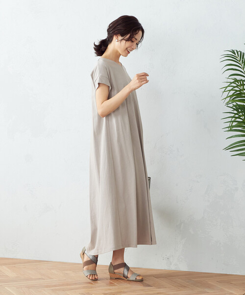 COMME CA ISM（コムサイズム）の「バックシャン　Ｔシャツワンピース（ワンピース・レディース・ブラック/グレー/オリーブ/グリーン・MEDIUM/LARGE）」の6枚目の写真