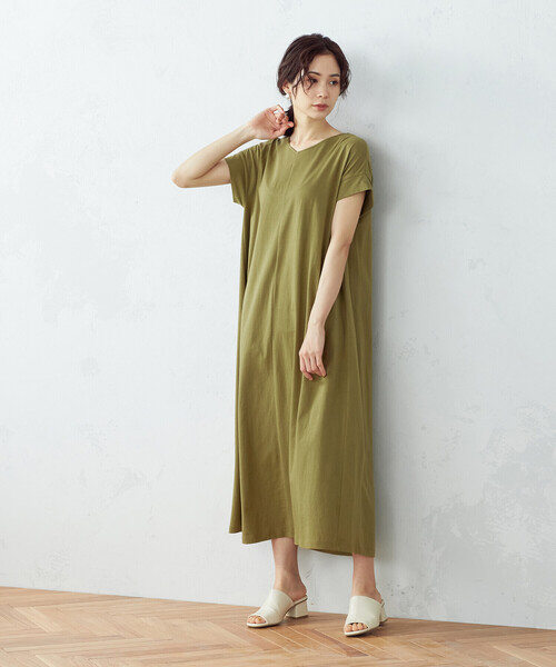 COMME CA ISM（コムサイズム）の「バックシャン　Ｔシャツワンピース（ワンピース・レディース・ブラック/グレー/オリーブ/グリーン・MEDIUM/LARGE）」の12枚目の写真
