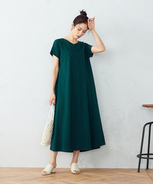 COMME CA ISM（コムサイズム）の「バックシャン　Ｔシャツワンピース（ワンピース・レディース・ブラック/グレー/オリーブ/グリーン・MEDIUM/LARGE）」の4枚目の写真