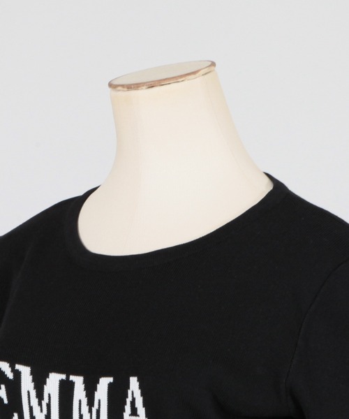 Julia Boutique（ジュリアブティック）の「EMMAロゴ半袖ニットトップス/22108（Tシャツ/カットソー・レディース・ブラック・ONE）」の10枚目の写真