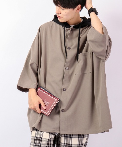 Blrig Leads 梨地フードポンチョ半袖シャツ パーカー Bling Leads ブリングリーズ のファッション通販 Zozotown