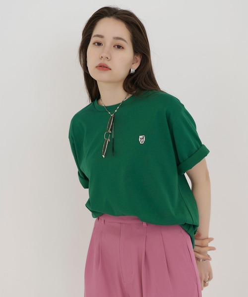 TINA：JOJUN | Embroidered ribbon knit tank top -white -pink