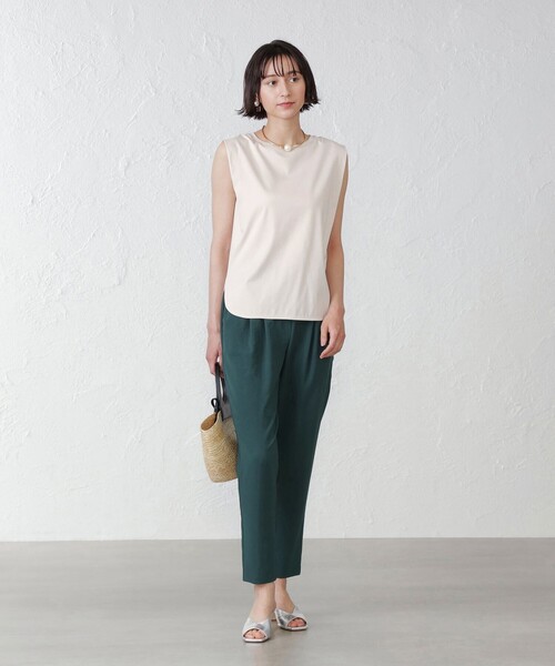 EPOCA THE SHOP(エポカザショップ)の「オーガニックコットンノースリーブカットソー(Tシャツ/カットソー・レディース・ベージュ/ホワイト・38)」の4枚目の写真
