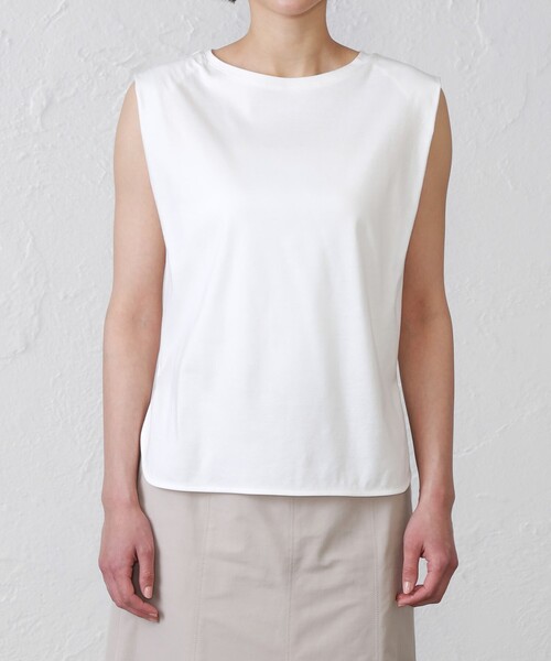 EPOCA THE SHOP(エポカザショップ)の「オーガニックコットンノースリーブカットソー(Tシャツ/カットソー・レディース・ベージュ/ホワイト・38)」の5枚目の写真