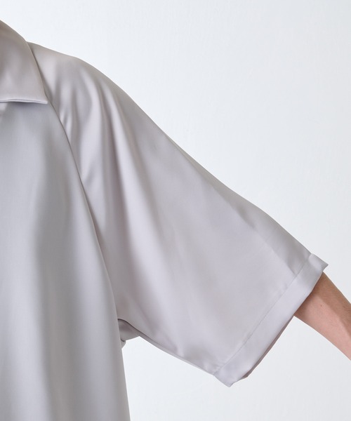 Lui's（ルイス）の「サテンオープンカラーショートスリーブシャツ 22ss（シャツ/ブラウス・メンズ・ライトグレー/ブルー/チャコールグレー・MEDIUM/SMALL）」の20枚目の写真