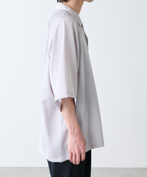 Lui's（ルイス）の「サテンオープンカラーショートスリーブシャツ 22ss（シャツ/ブラウス・メンズ・ライトグレー/ブルー/チャコールグレー・MEDIUM/SMALL）」の7枚目の写真