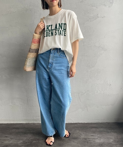 SCREEN STARS（スクリーンスターズ）の「[SCREEN STARS/スクリーンスターズ] 別注 カットオフ ロゴプリントTシャツ（Tシャツ/カットソー・レディース・ホワイト/ベージュ/ホワイト系1/ピンク/イエロー/ホワイト系/ダークグリーン/ダークグレー・F）」の9枚目の写真