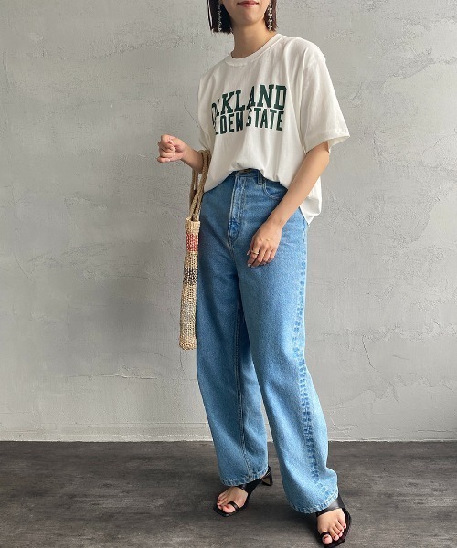 SCREEN STARS（スクリーンスターズ）の「[SCREEN STARS/スクリーンスターズ] 別注 カットオフ ロゴプリントTシャツ（Tシャツ/カットソー・レディース・ホワイト/ベージュ/ホワイト系1/ピンク/イエロー/ホワイト系/ダークグリーン/ダークグレー・F）」の18枚目の写真