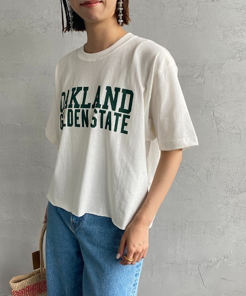 SCREEN STARS（スクリーンスターズ）の「[SCREEN STARS/スクリーンスターズ] 別注 カットオフ ロゴプリントTシャツ（Tシャツ/カットソー・レディース・ホワイト/ベージュ/ホワイト系1/ピンク/イエロー/ホワイト系/ダークグリーン/ダークグレー・F）」の19枚目の写真