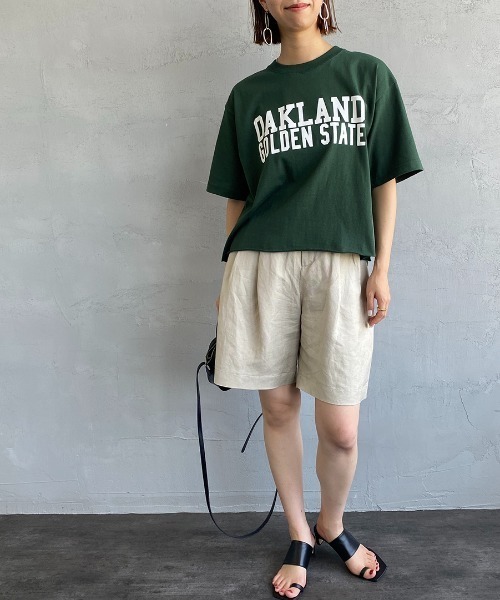 SCREEN STARS（スクリーンスターズ）の「[SCREEN STARS/スクリーンスターズ] 別注 カットオフ ロゴプリントTシャツ（Tシャツ/カットソー・レディース・ホワイト/ベージュ/ホワイト系1/ピンク/イエロー/ホワイト系/ダークグリーン/ダークグレー・F）」の14枚目の写真