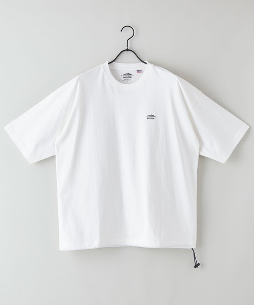 OUTDOOR PRODUCTS(アウトドアプロダクツ)の「【OUTDOOR PRODUCTS/アウトドアプロダクツ】USAコットン ドロップショルダー ビッグシルエット ドローコード Tシャツ(Tシャツ/カットソー・メンズ・ブラック/オリーブ/ホワイト・MEDIUM/X-LARGE/LARGE)」の2枚目の写真