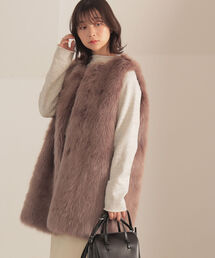 BeAMS DOT | 【WEB限定】BeAMS DOT / ボリューム フェイクファーベスト(ベスト)