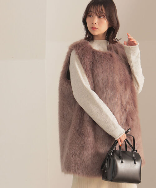 BeAMS DOT（ビームスドット）の「【WEB限定】BeAMS DOT / ボリューム フェイクファーベスト（ベスト・レディース・ベージュ/ブラウン系その他5・FREE）」の7枚目の写真