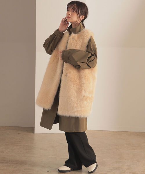 BeAMS DOT（ビームスドット）の「【WEB限定】BeAMS DOT / ボリューム フェイクファーベスト（ベスト・レディース・ベージュ/ブラウン系その他5・FREE）」の13枚目の写真