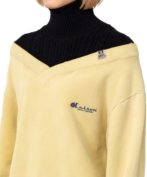 Maison MIHARA YASUHIRO(メゾンミハラヤスヒロ)の「Sweater Combined Pullover(スウェット・レディース・イエロー/ブラック・FREE)」の12枚目の写真