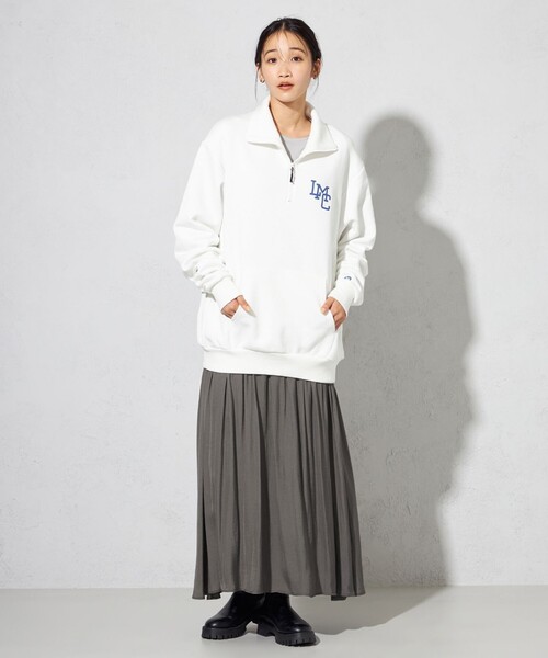 SHARE PARK（シェアパーク）の「【洗える】ポリエステルシャンブレースカート（スカート・レディース・グレー系/ピーコックグリーン系/ネイビー系・MEDIUM）」の4枚目の写真