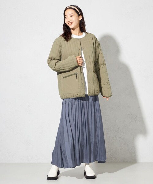 SHARE PARK（シェアパーク）の「【洗える】ポリエステルシャンブレースカート（スカート・レディース・グレー系/ピーコックグリーン系/ネイビー系・MEDIUM）」の9枚目の写真