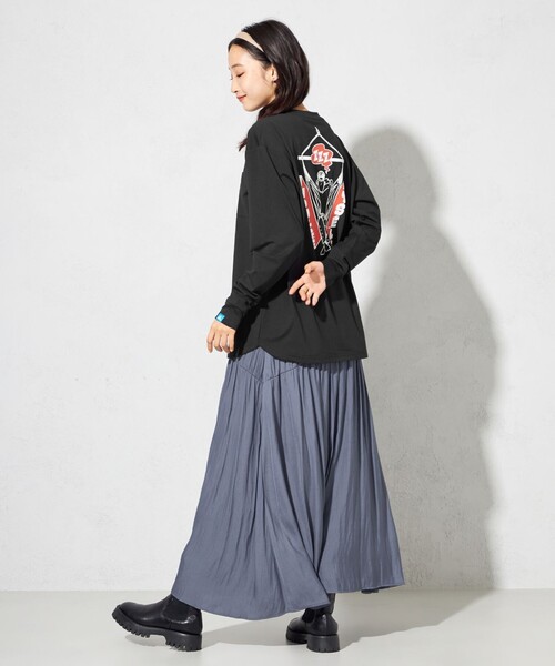 SHARE PARK（シェアパーク）の「【洗える】ポリエステルシャンブレースカート（スカート・レディース・グレー系/ピーコックグリーン系/ネイビー系・MEDIUM）」の10枚目の写真