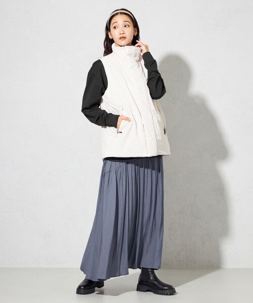 SHARE PARK（シェアパーク）の「【洗える】ポリエステルシャンブレースカート（スカート・レディース・グレー系/ピーコックグリーン系/ネイビー系・MEDIUM）」の11枚目の写真