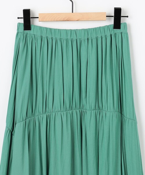 SHARE PARK（シェアパーク）の「【洗える】ポリエステルシャンブレースカート（スカート・レディース・グレー系/ピーコックグリーン系/ネイビー系・MEDIUM）」の18枚目の写真