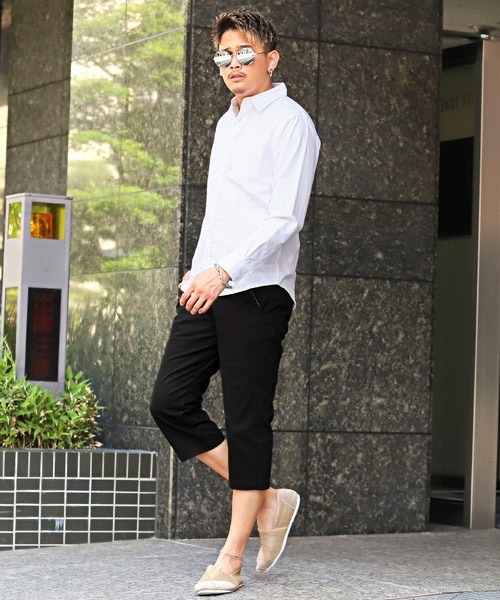 LUXSTYLE（ラグスタイル）の「テーパードチノクロップドパンツ（チノパンツ・メンズ・ホワイト/ブラック/ベージュ/グレー/ネイビー・M/L/XL）」の9枚目の写真