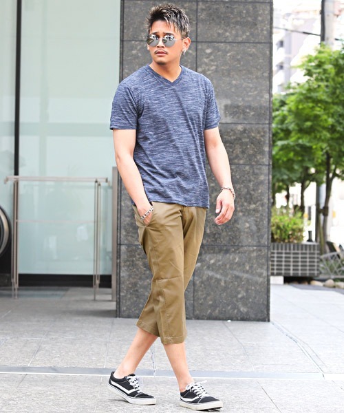 LUXSTYLE（ラグスタイル）の「テーパードチノクロップドパンツ（チノパンツ・メンズ・ホワイト/ブラック/ベージュ/グレー/ネイビー・M/L/XL）」の10枚目の写真