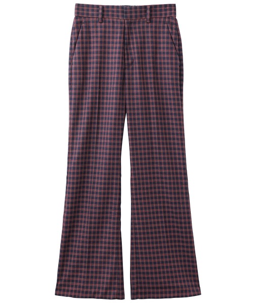 MILKFED.(ミルクフェド)の「PLAID INVERTED BOX PLEAT PANTS(その他パンツ・レディース・ネイビー/オレンジ・S/M)」の2枚目の写真