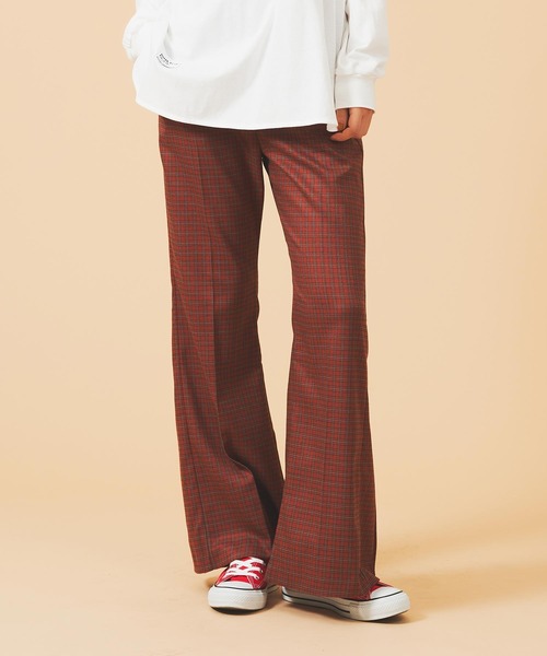 MILKFED.(ミルクフェド)の「PLAID INVERTED BOX PLEAT PANTS(その他パンツ・レディース・ネイビー/オレンジ・S/M)」の11枚目の写真
