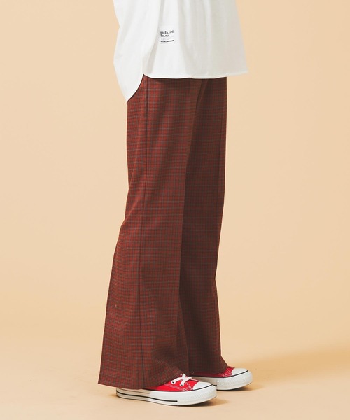 MILKFED.(ミルクフェド)の「PLAID INVERTED BOX PLEAT PANTS(その他パンツ・レディース・ネイビー/オレンジ・S/M)」の5枚目の写真
