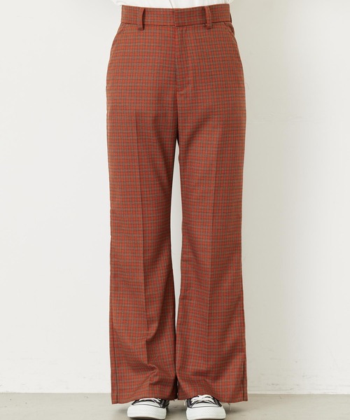 MILKFED.(ミルクフェド)の「PLAID INVERTED BOX PLEAT PANTS(その他パンツ・レディース・ネイビー/オレンジ・S/M)」の7枚目の写真